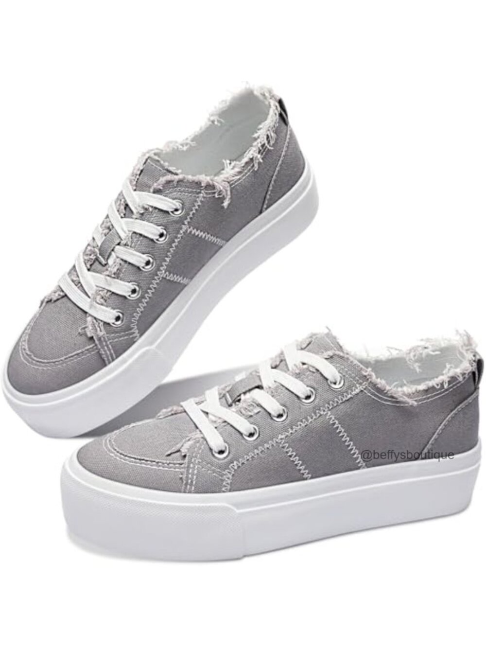 Platform Canvas Sneakers Comfort Lace Up Low Top Walking Shoes